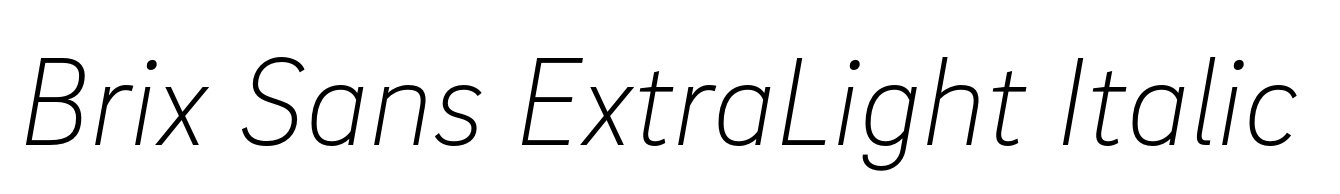 Brix Sans ExtraLight Italic